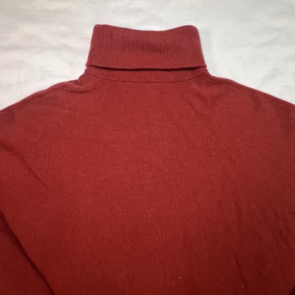 Garnet Hill Oversized Turtleneck Sweater Size S Maroon Goji Berry Wool Cashmere - Picture 13 of 15